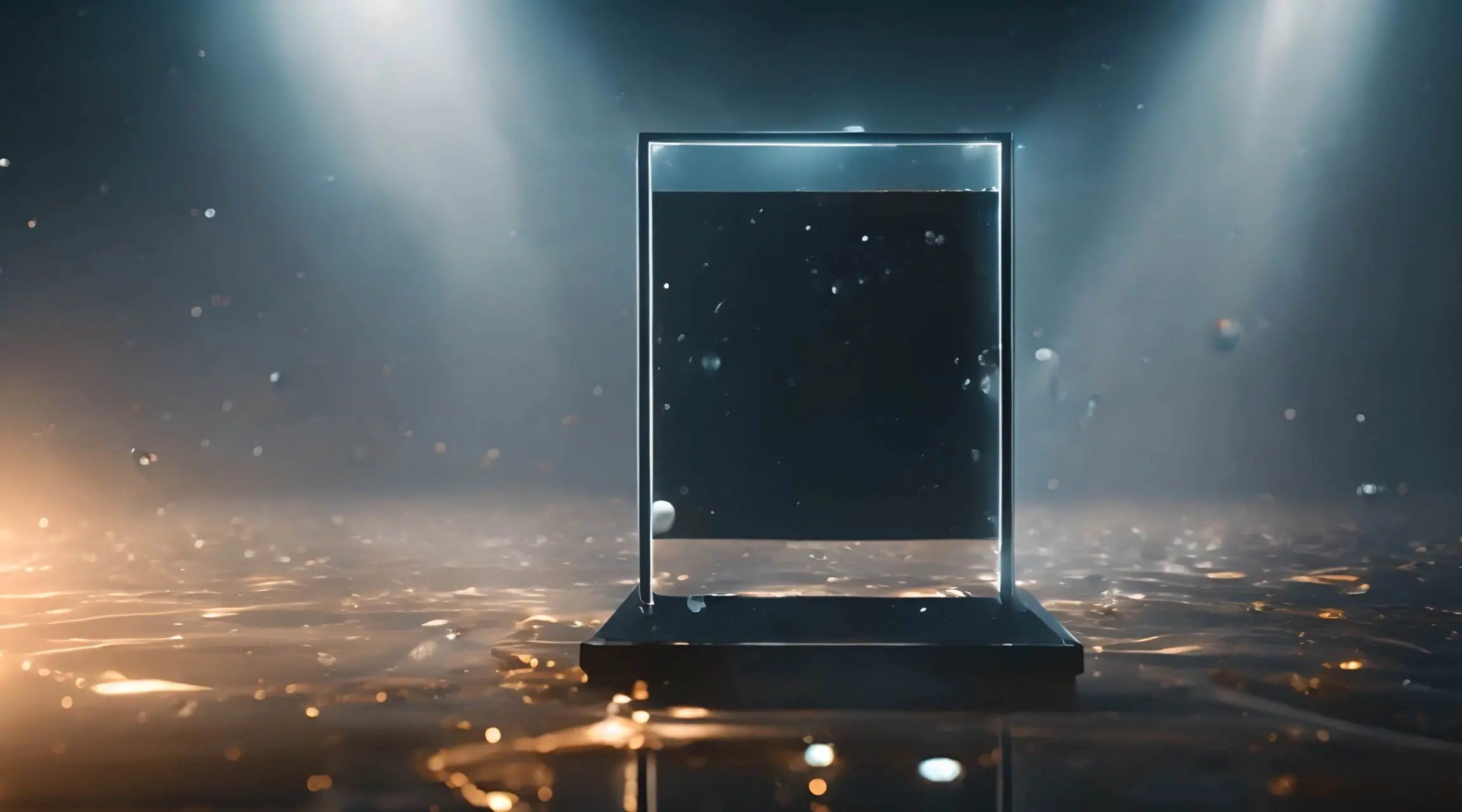 Ethereal Award Shining Glass with Floating Particles Video